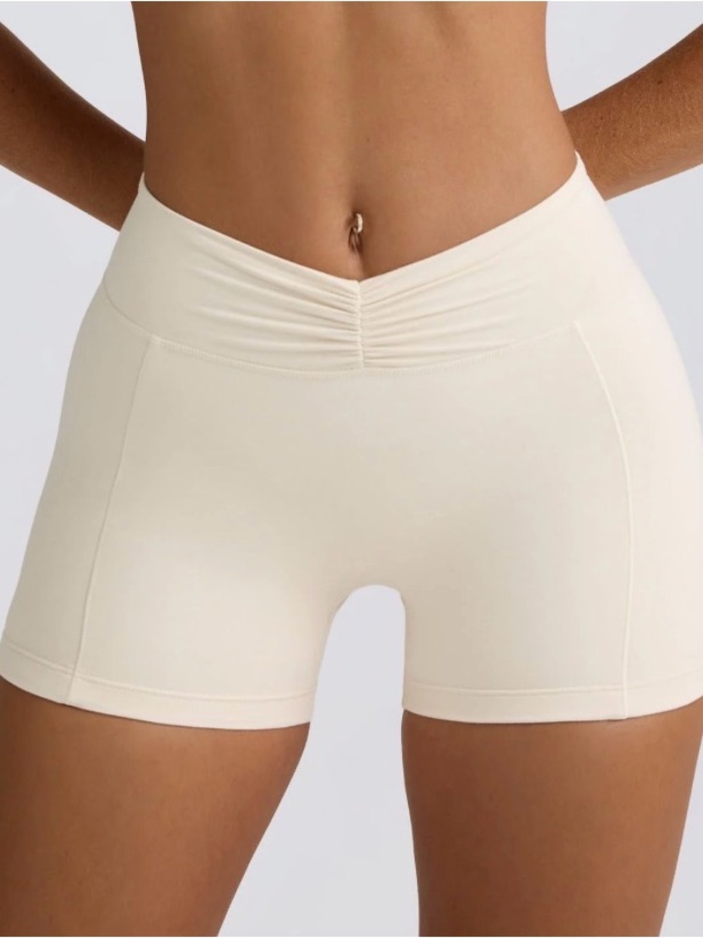 Oh Polly bo+tee ruched mini shorts
